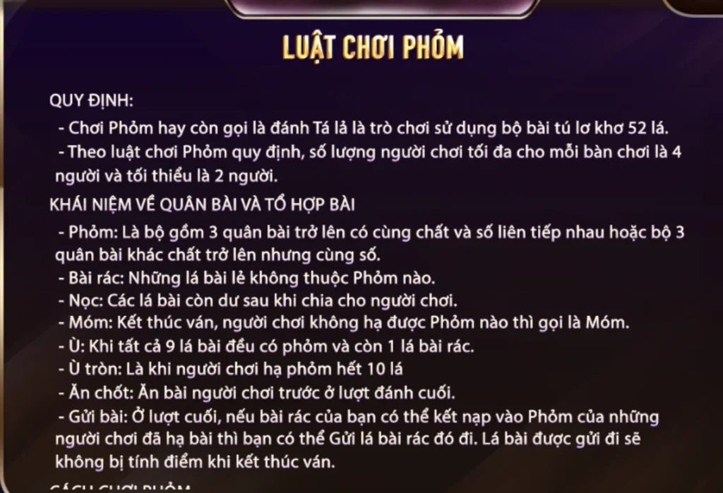 Luật chơi Phỏm tại Sunwin live chi tiết