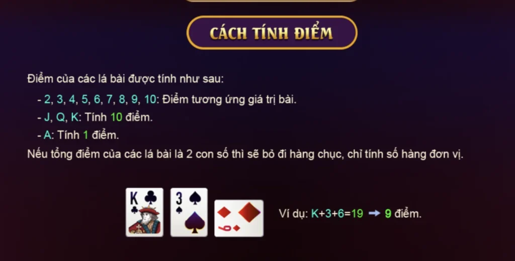 Cách tính điểm chuẩn của Baccarat kim tài