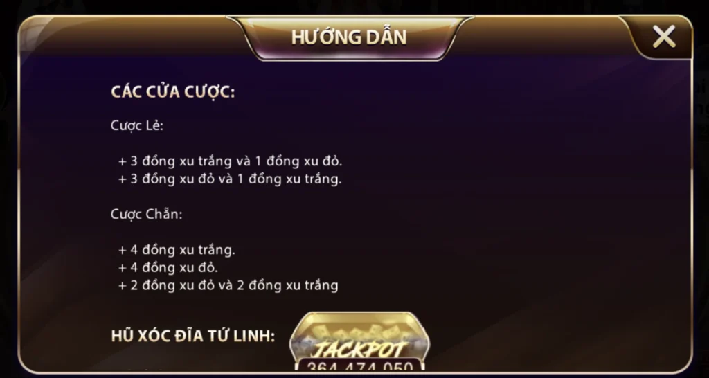 Cửa cược có tại Xóc đĩa tứ linh của Sunwin live 