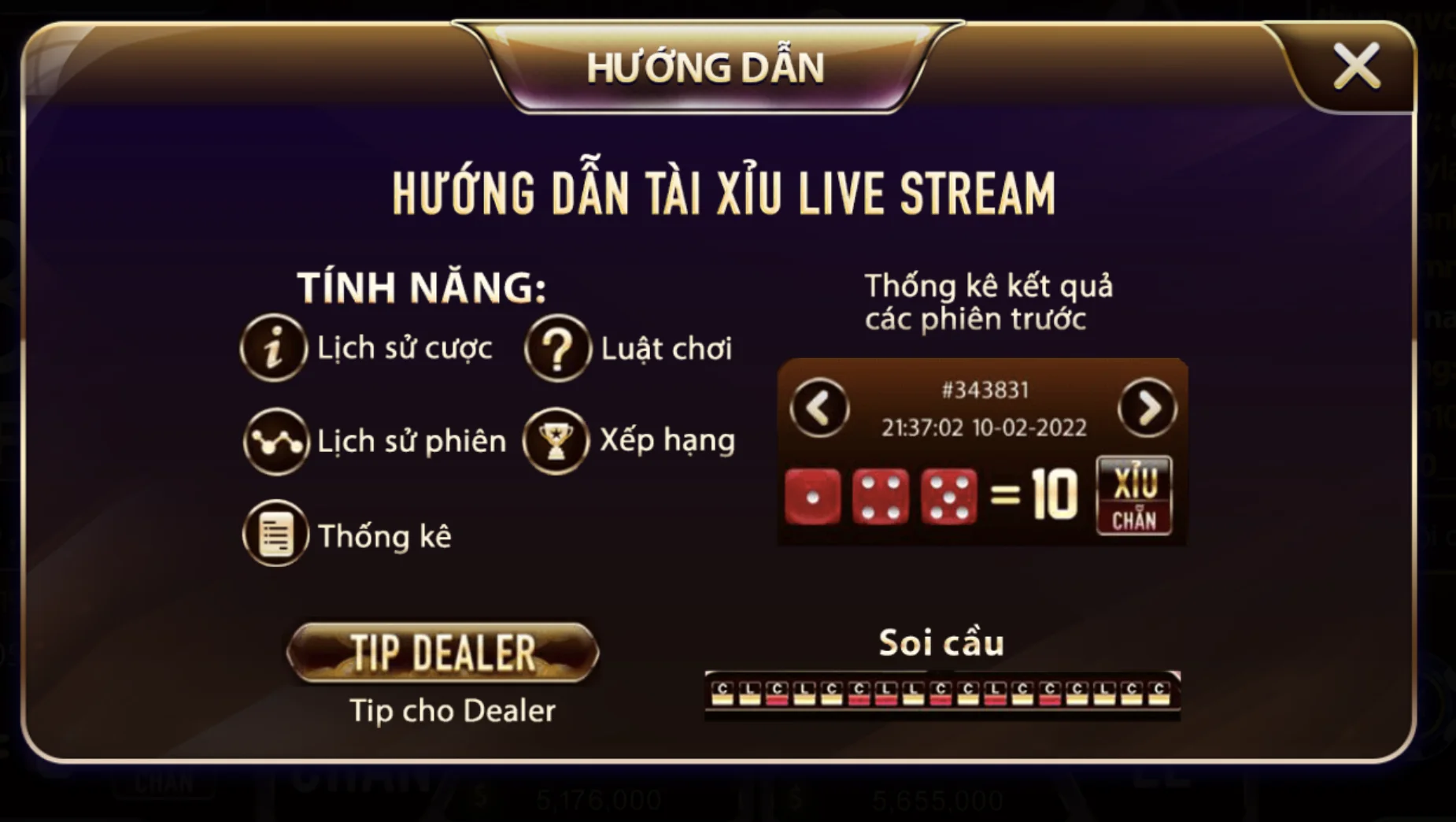 Hướng dẫn chơi tài xỉu livestream