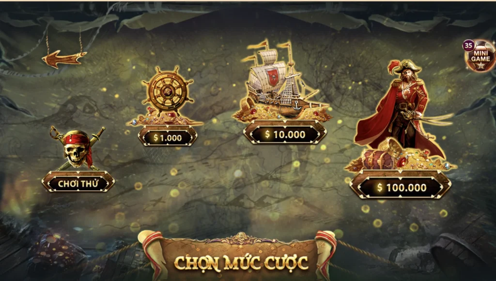 Chọn mức cược tại Pirate King  